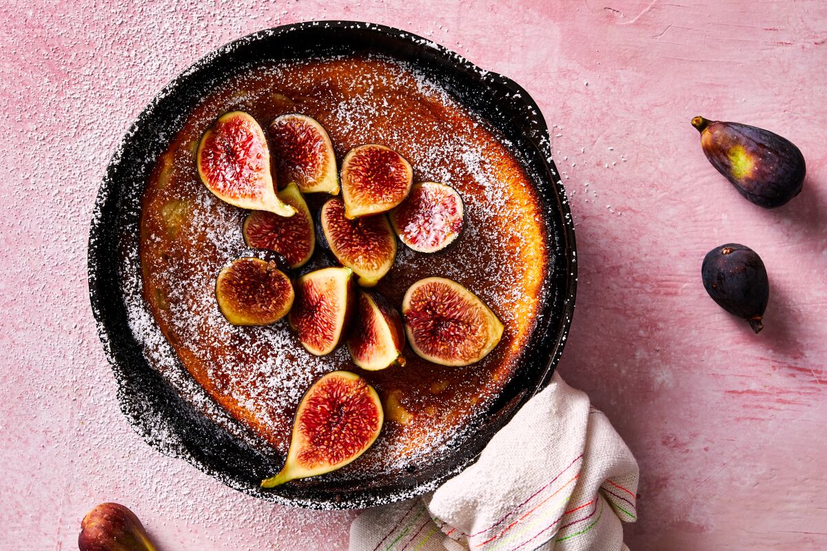 Genevieve Ko's Dutch baby skillet pancake with honeyed figs.
