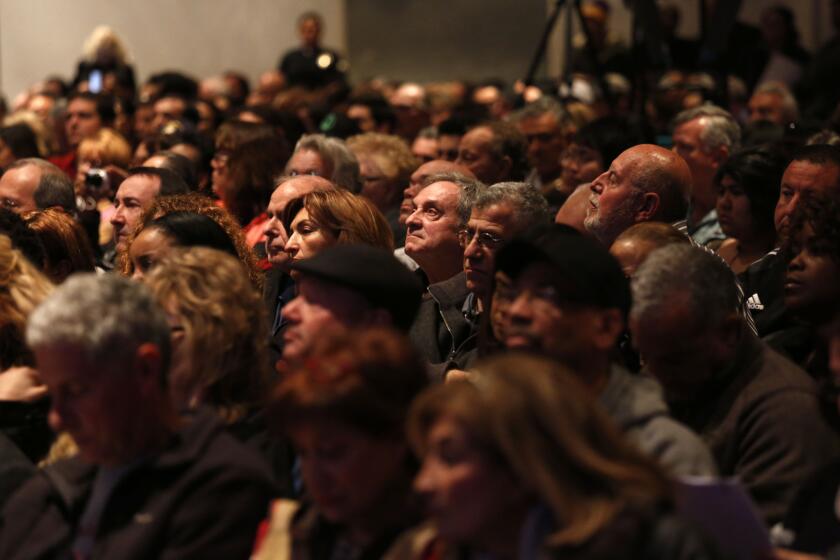 Porter Ranch residents gather on Dec. 17 for a town hall meeting.