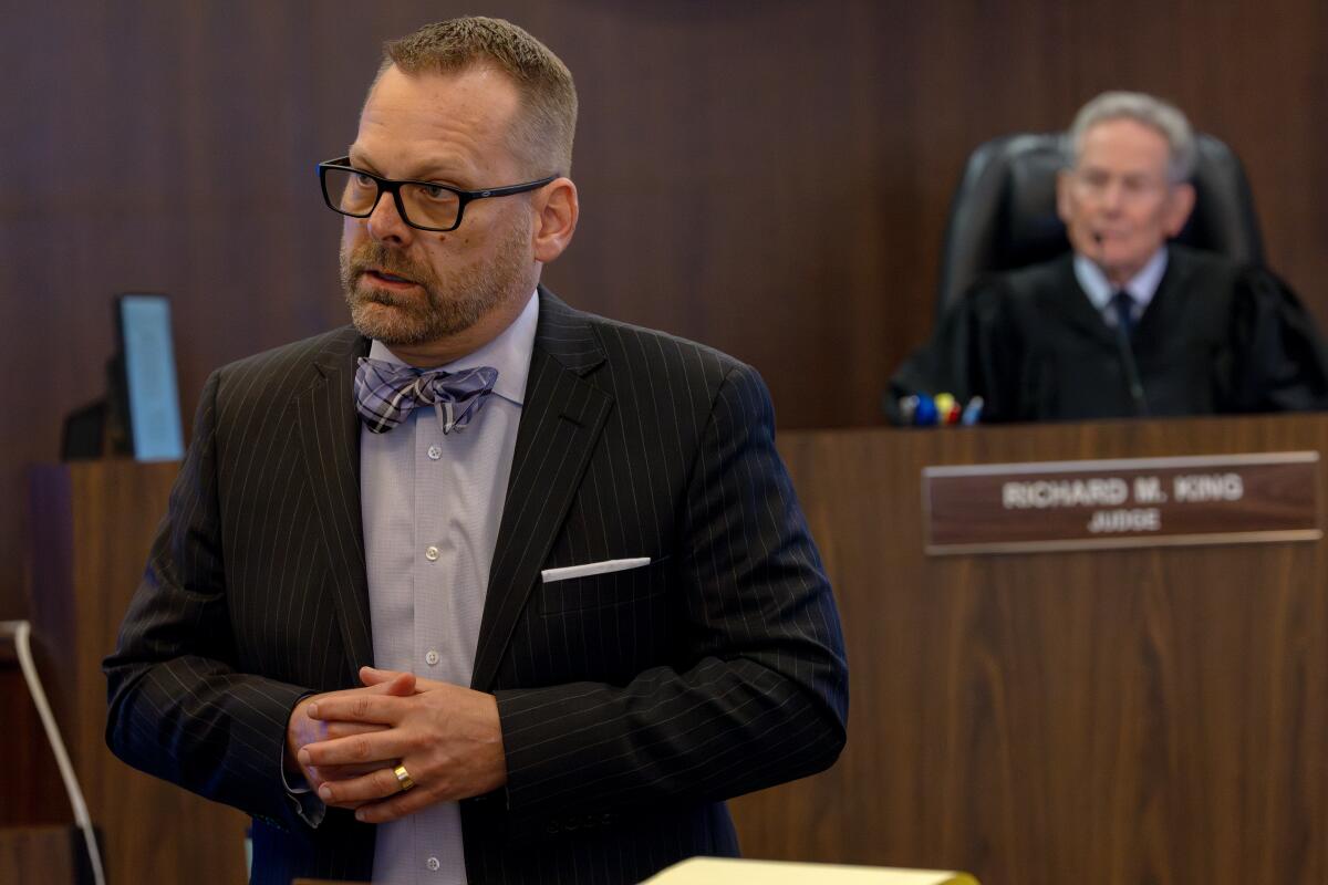 Senior deputy public defender Randall Bethune makes an opening statement.