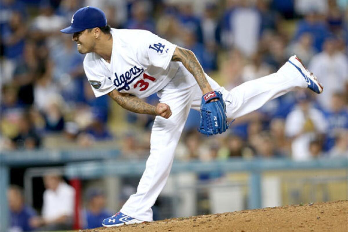 Brandon League signed a three-year, $22.5-million deal to be the Dodgers closer.