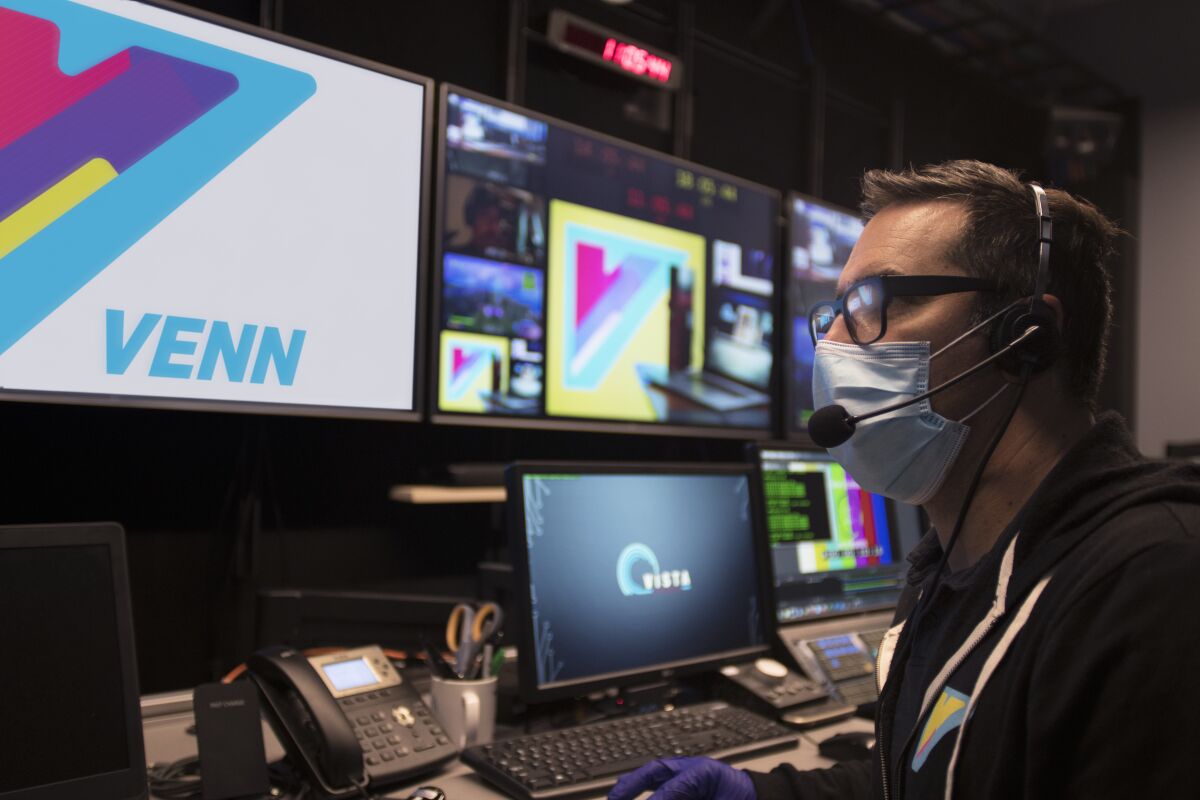 Venn Chief Technology Officer Scott Gillies, at the company's L.A. production studio, plans on hiring about 30 more people before its summer launch.