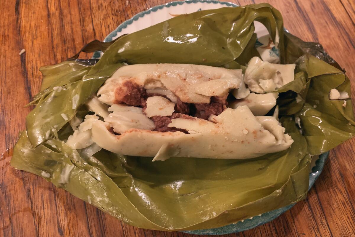 Tamal from La Original Panaderia El Salvador