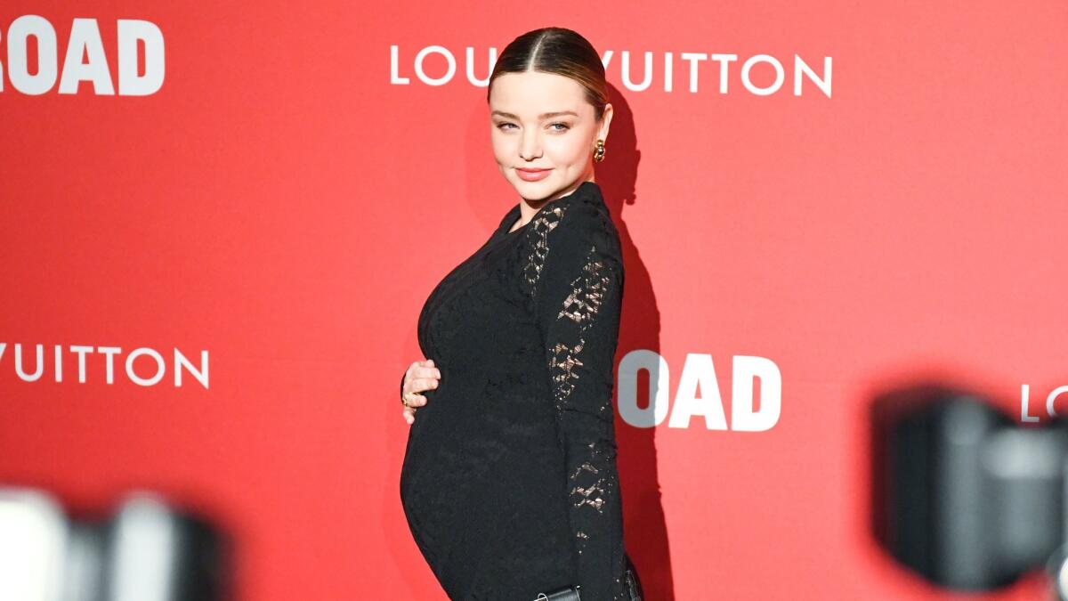 Miranda Kerr on the red carpet at the Broad.