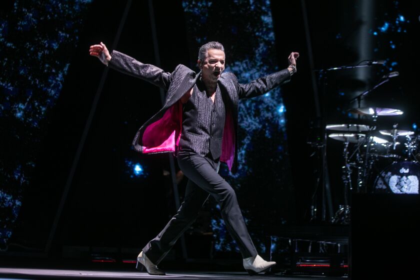 Inglewood, CA - March 28: Dave Gahan, lead singer of Depeche Mode, performs at the Forum on Tuesday, March 28, 2023 in Inglewood, CA. (Jason Armond / Los Angeles Times)