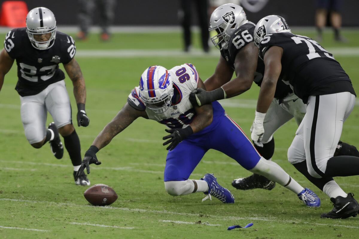 Bills D finally makes a stand in sealing win over Raiders - The San Diego  Union-Tribune