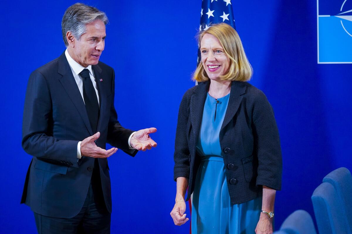 U.S. Secretary of State Antony Blinken and Norwegian Foreign Minister Anniken Scharning Huitfeldt