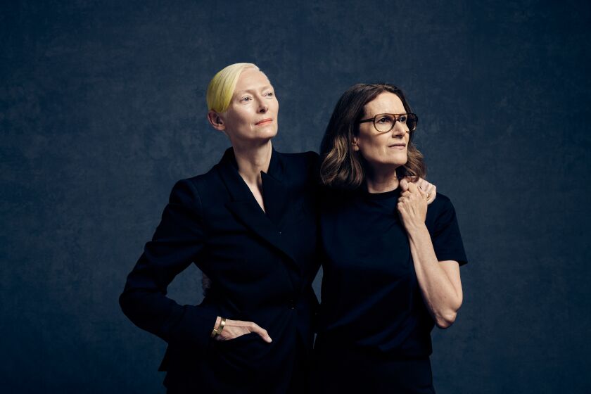 Toronto, ON, CAN - September 11: Tilda Swinton and director Joanna Hogg, with the film, "The Eternal Daughter" photographed in the Los Angeles Times photo studio at RBC House, during the Toronto International Film Festival, in Toronto, ON, CAN, Sunday, Sept. 11, 2022. (Kent Nishimura / Los Angeles Times)