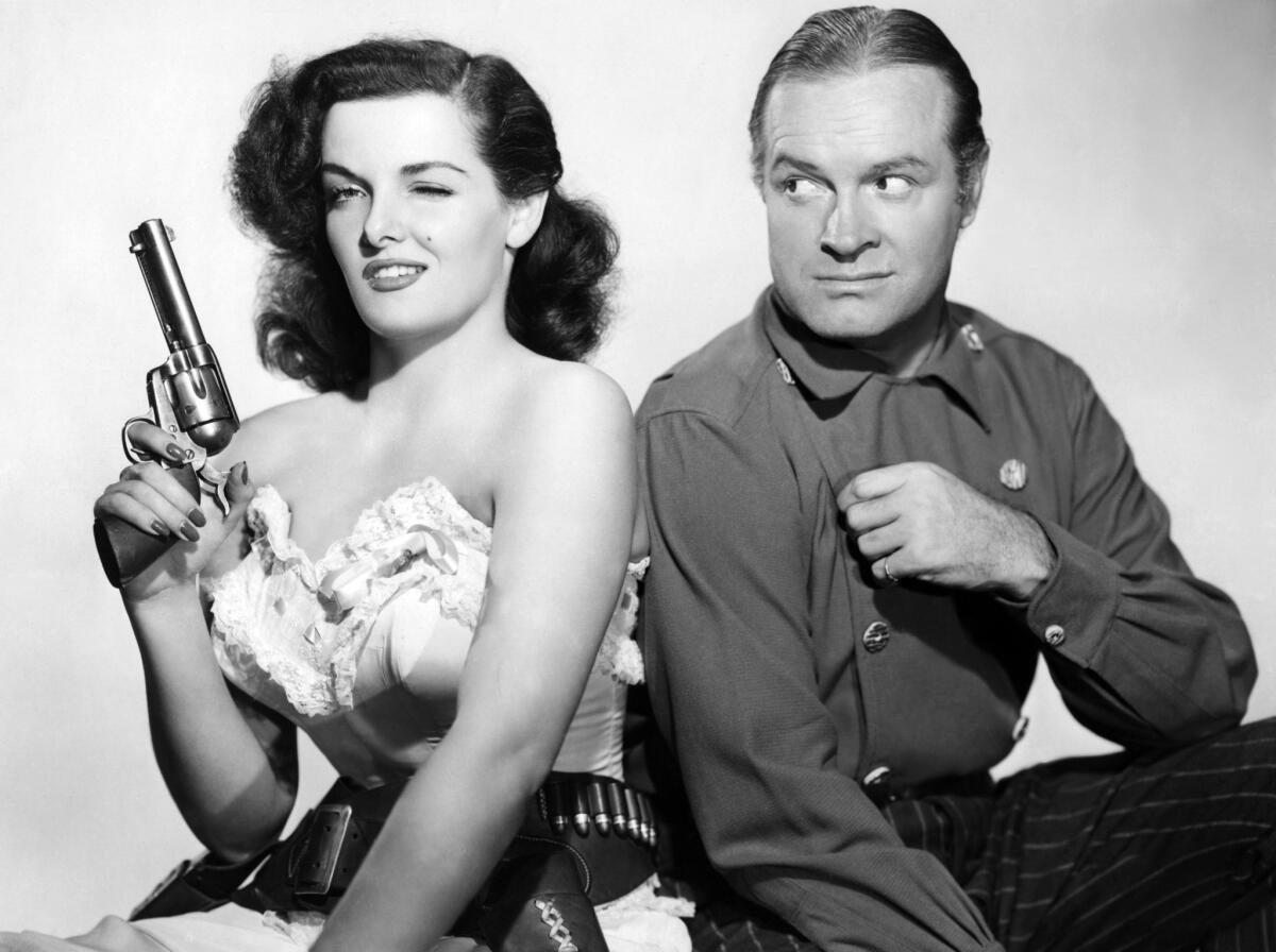 With Jane Russell as his sidekick, Hope portrayed a helpless dentist painted as a talented gunslinger by Russell's undercover agent character. When Russell is captured by a tribe, Hope gets his chance to be a real hero.