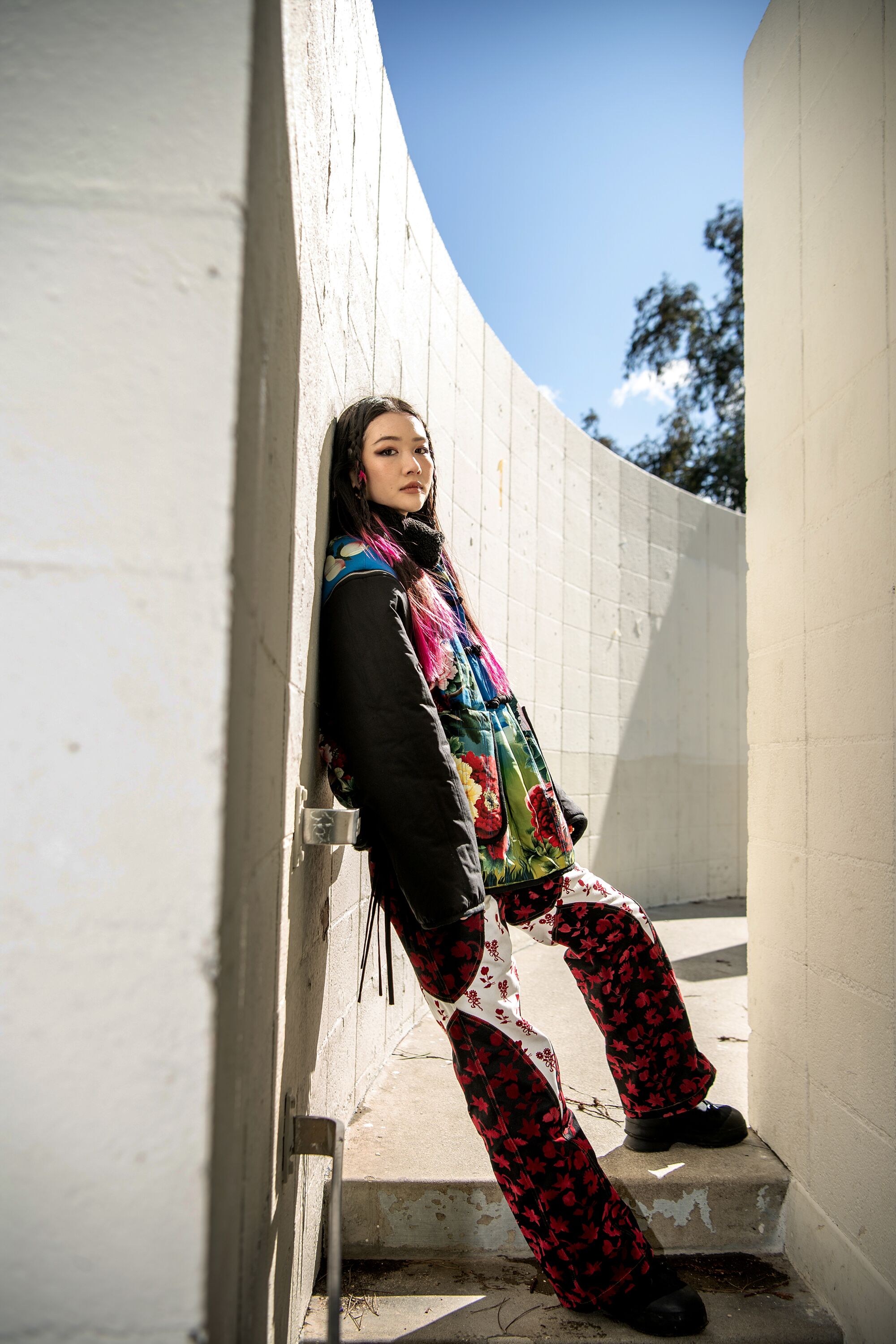 Portraits of Los Angeles based fashion stylist Katie Qian at Cheviot Hills Recreation Center