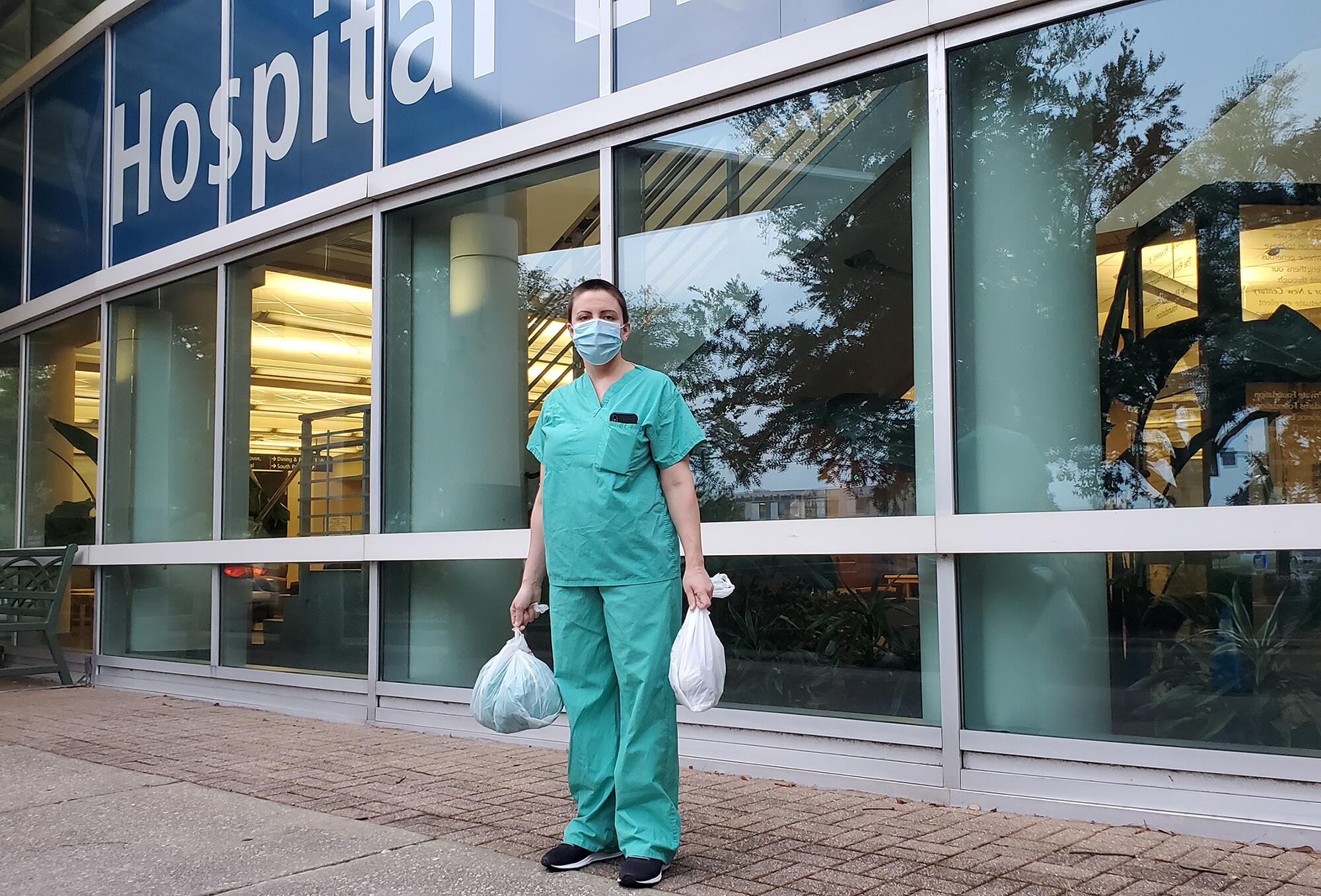 Intensive care nurse Laura Roark in New Orleans.