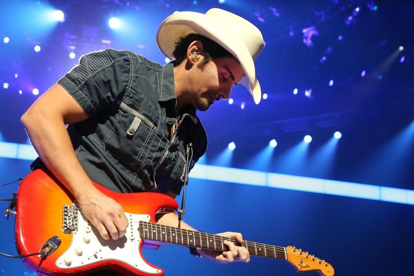 LAS VEGAS, NV - SEPTEMBER 22: Recording artist Brad Paisley performs onstage during the 2012 iHeartRadio Music Festival at the MGM Grand Garden Arena on September 22, 2012 in Las Vegas, Nevada. (Photo by Christopher Polk/Getty Images for Clear Channel) ORG XMIT: 152472719