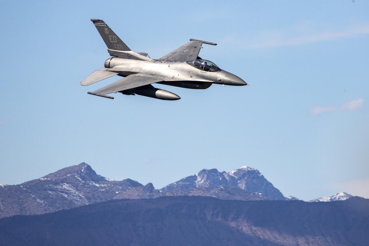 An F-16 Falcon from Edwards Air Force Base