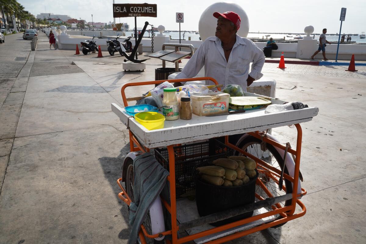 Corn vendor in Cozumel 