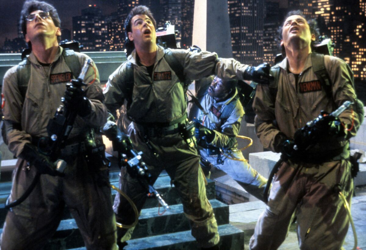 Harold Ramis, Dan Aykroyd and Bill Murray in the original 1984 "Ghostbusters."