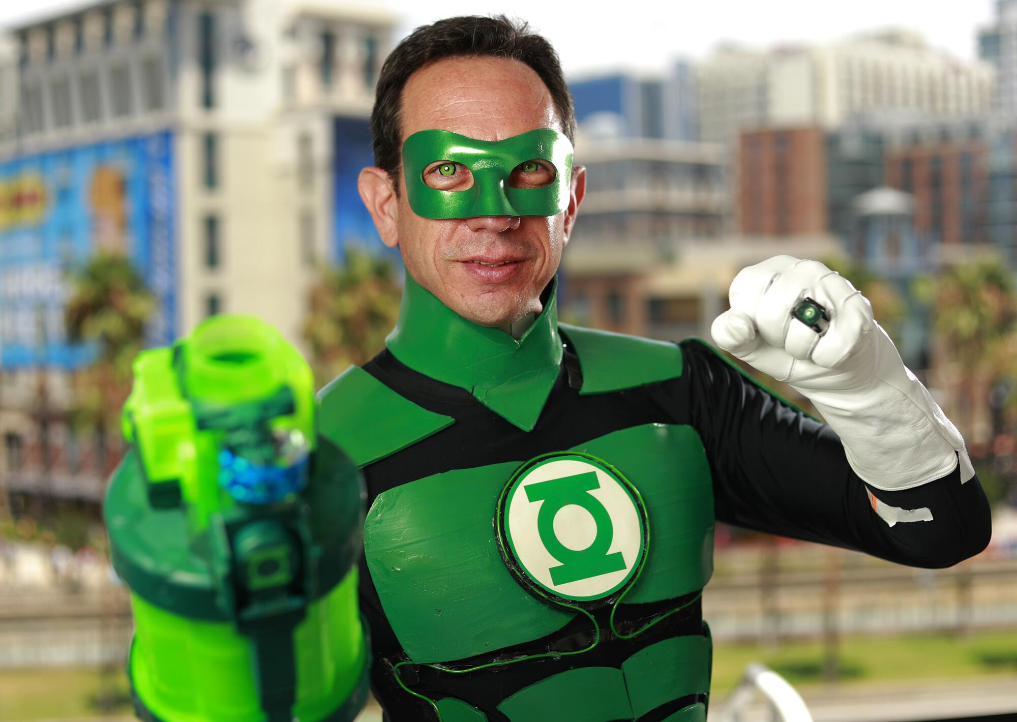 Jeffery Rose of Los Angeles dressed as the Green Lantern at Comic-Con.