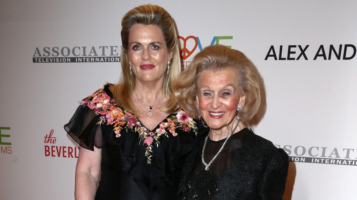 Nancy Davis, left, and Barbara Davis. (Rich Fury / Getty Images)