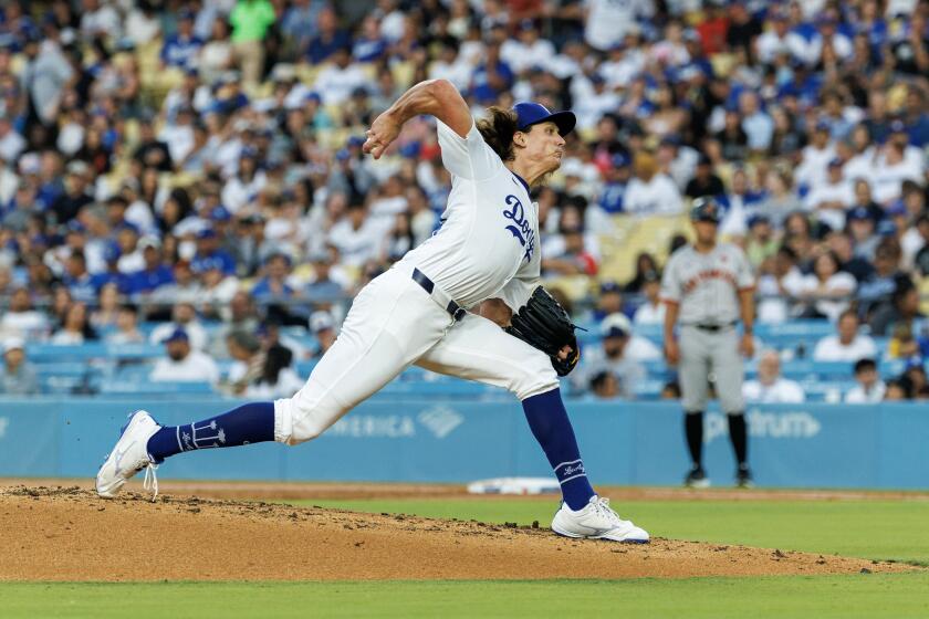 LOS ANGELES, CA - JULY 24, 2024: Los Angeles Dodgers pitcher Tyler Glasnow.