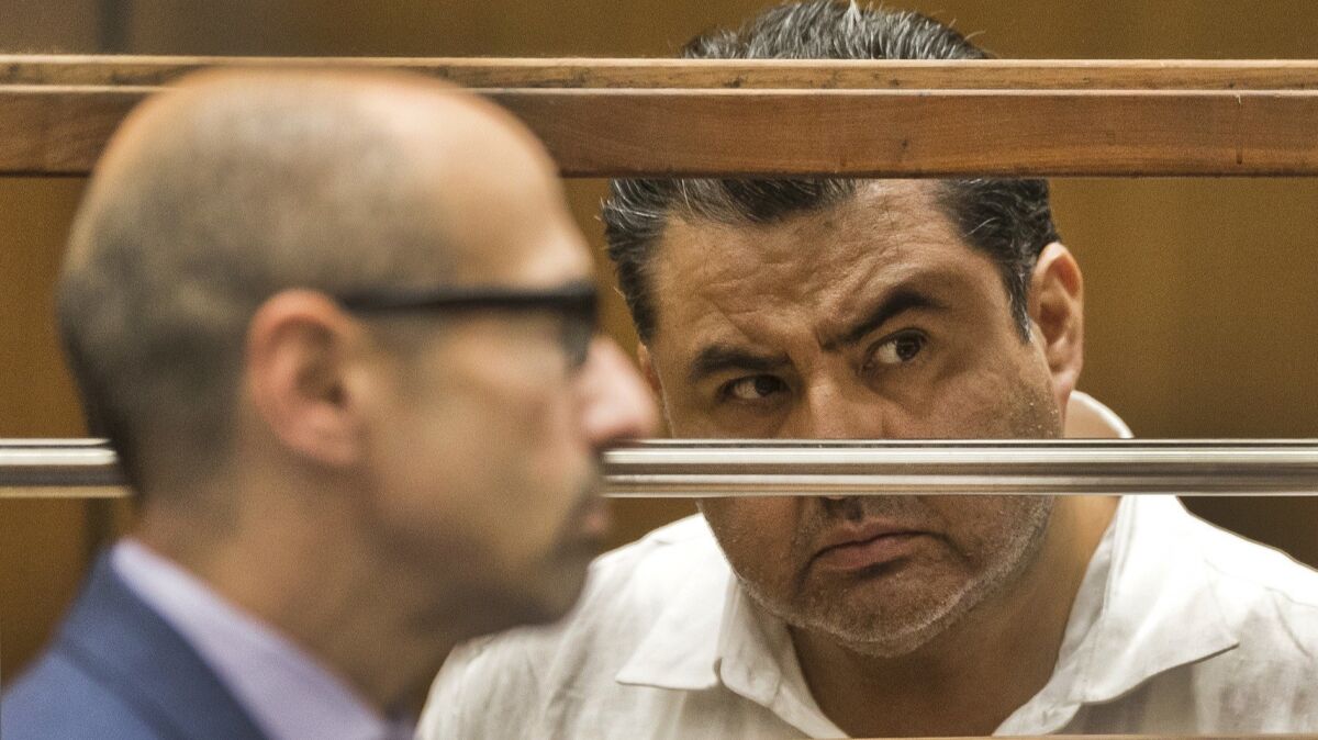 Naason Joaquin Garcia, the leader of fundamentalist Mexico-based church La Luz del Mundo, appears June 5 in Los Angeles County Superior Court on charges of human trafficking, rape and child pornography.