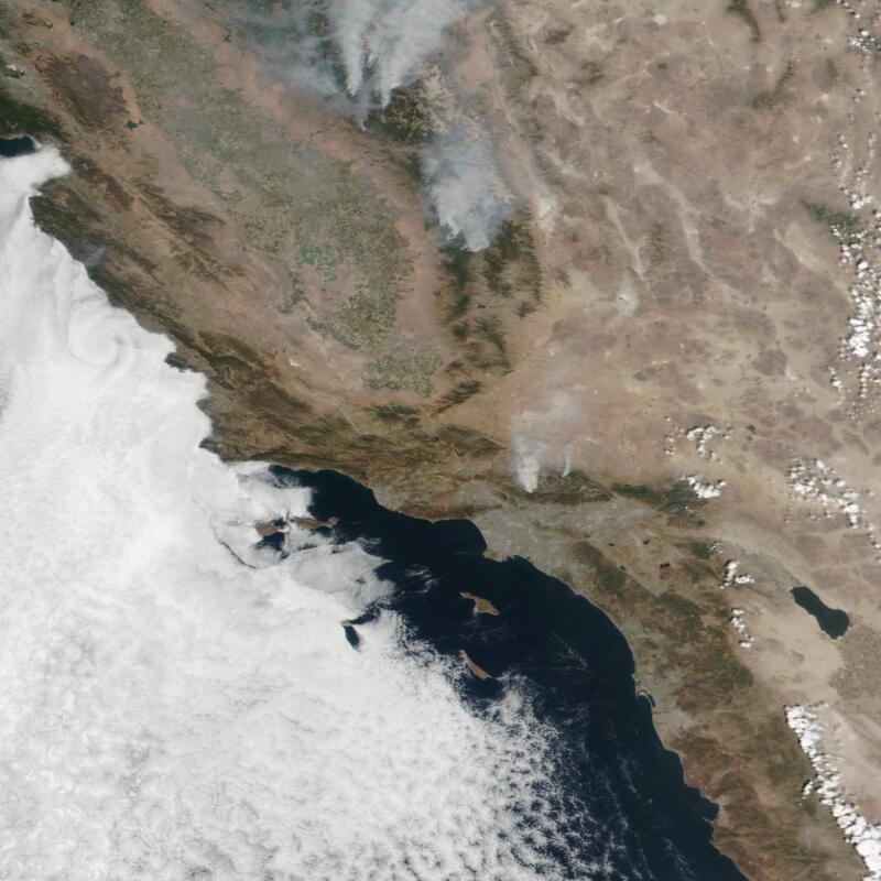 Satellite photo from the National Aeronautics and Space Administration shows Southern California on Sept. 21, 2021