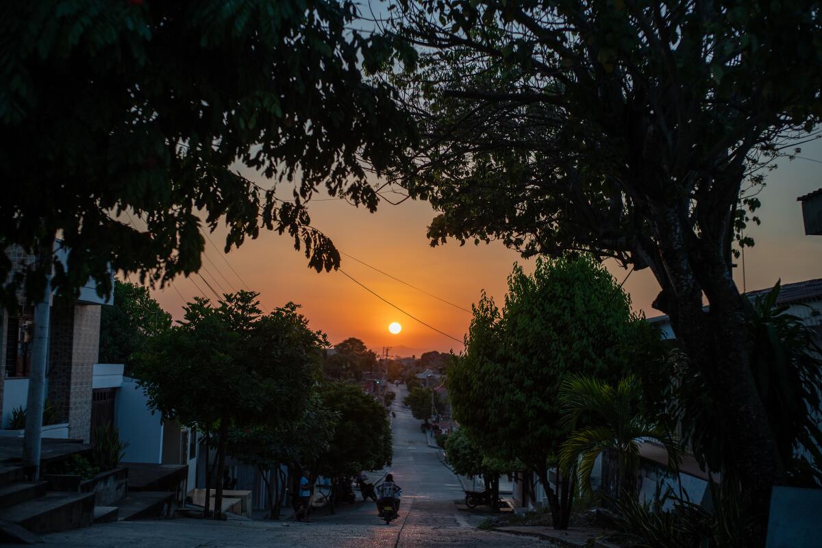 Sunset in San Luis de Sincé, Colombia.