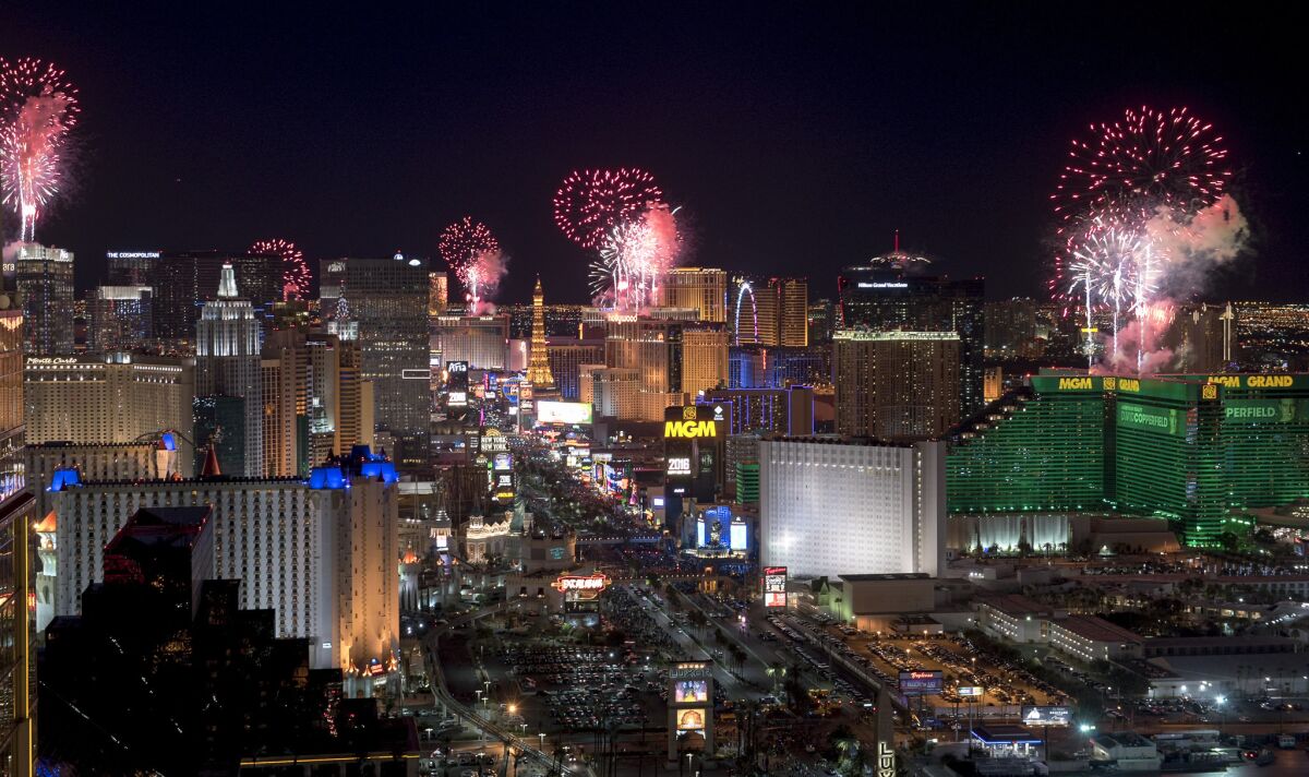 The Las Vegas Strip on New Year's Eve