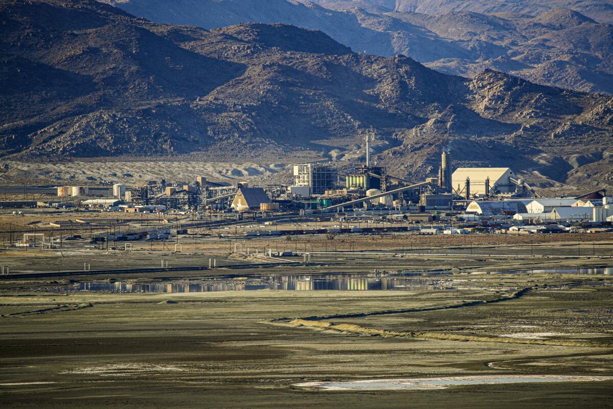 The Searles Valley Minerals facility in Trona, Calif.