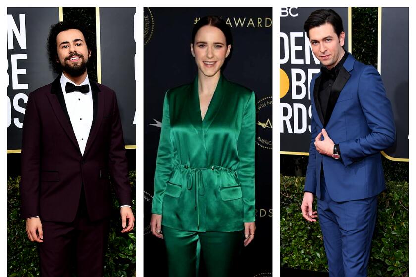 (L-R)Emmy nominees Ramy Youssef, Rachel Brosnahan, and Nicholas Braun.