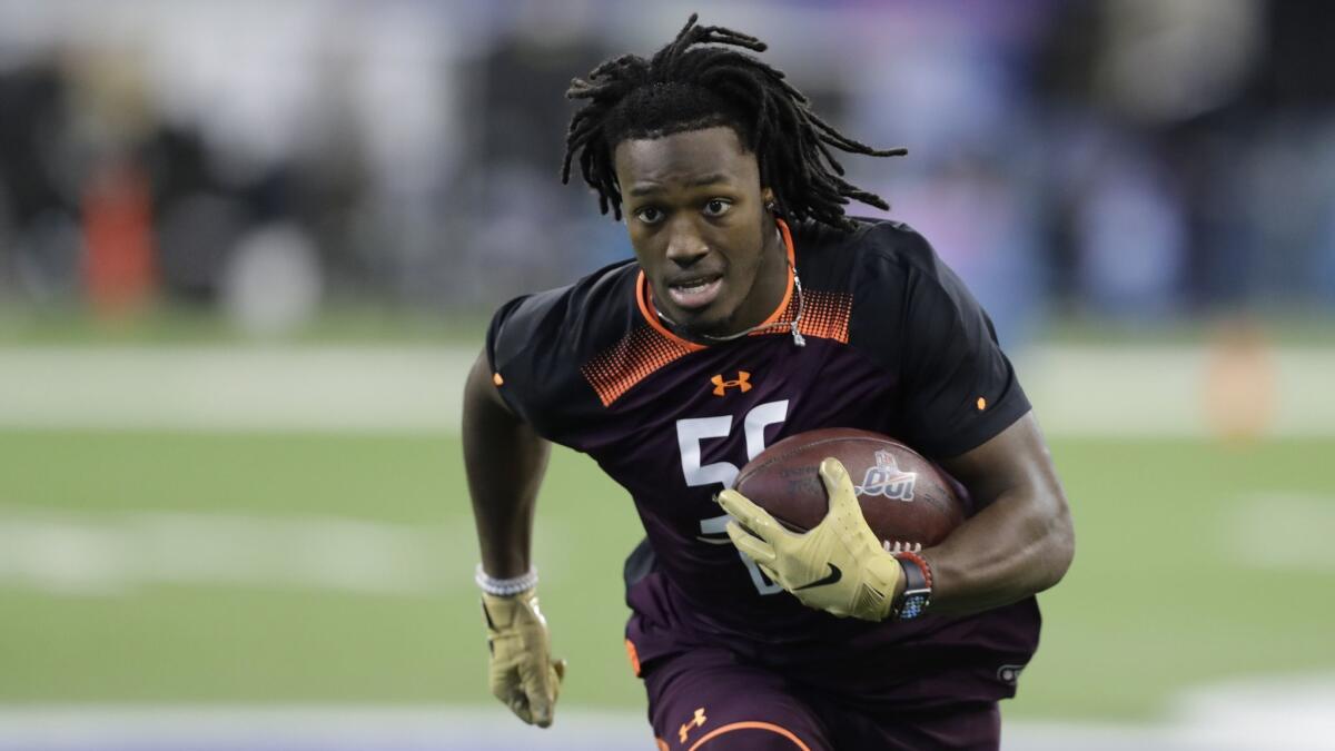 Maryland defensive back Darnell Savage Jr. runs a drill during the NFL scouting combine.