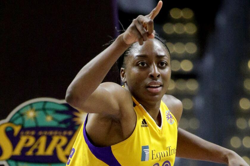 Sparks forward Nneka Ogwumike, shown during a game earlier this season, scored 38 points against the Dream on Thursday.