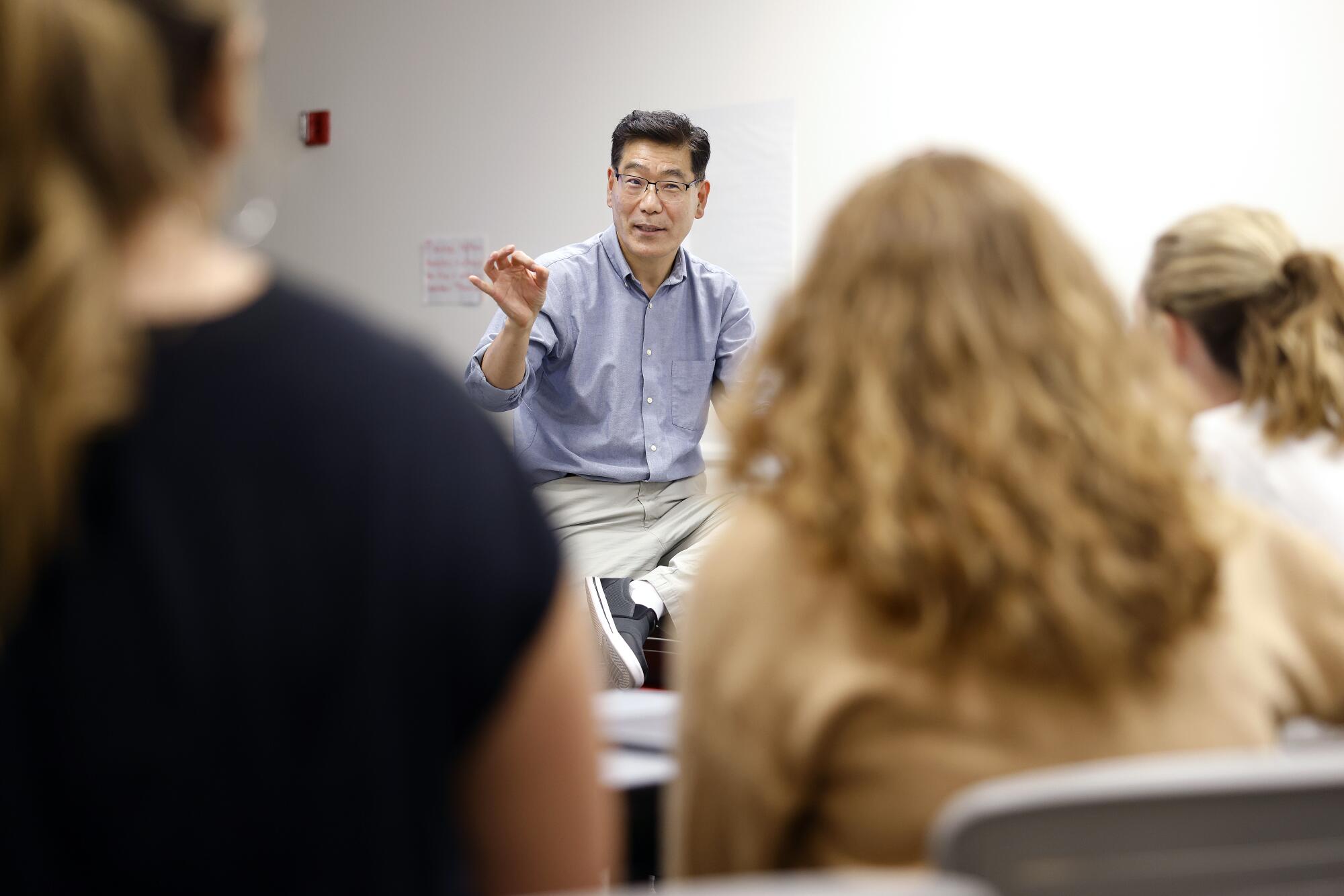 HeeKap Lee teaches a class at Azusa Pacific University.