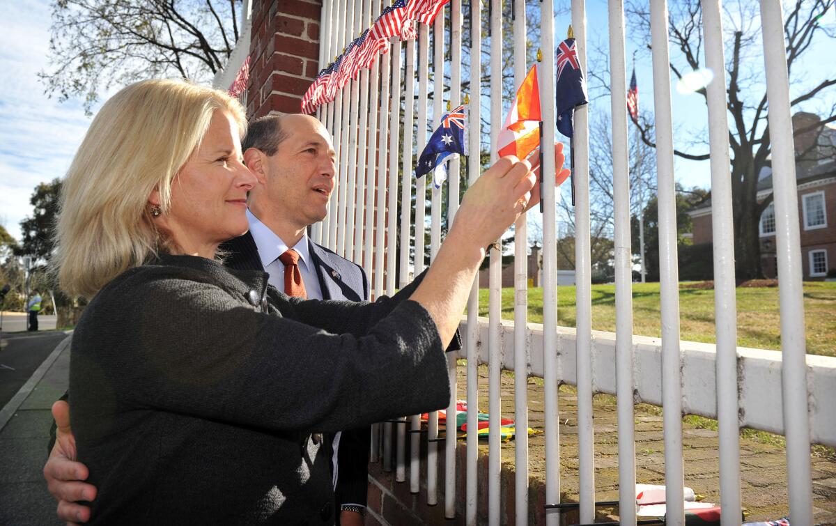 In 2012, U.S. Ambassador to Australia Jeffrey Bleich and his wife, Becky, commemorate the anniversary of the Sept. 11 terrorist attacks.