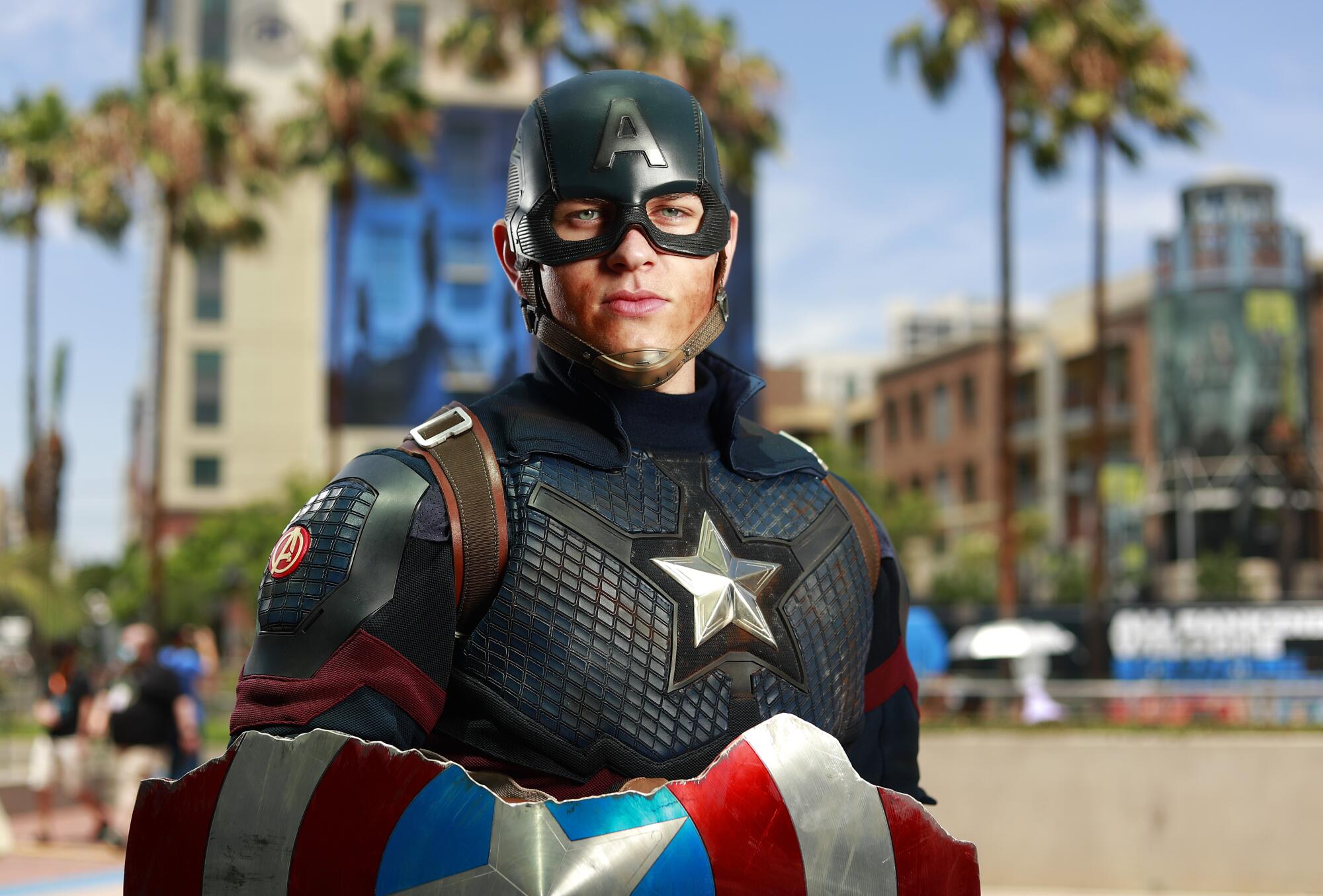 Ryan Betz of Poway dressed as Captain America at Comic-Con.
