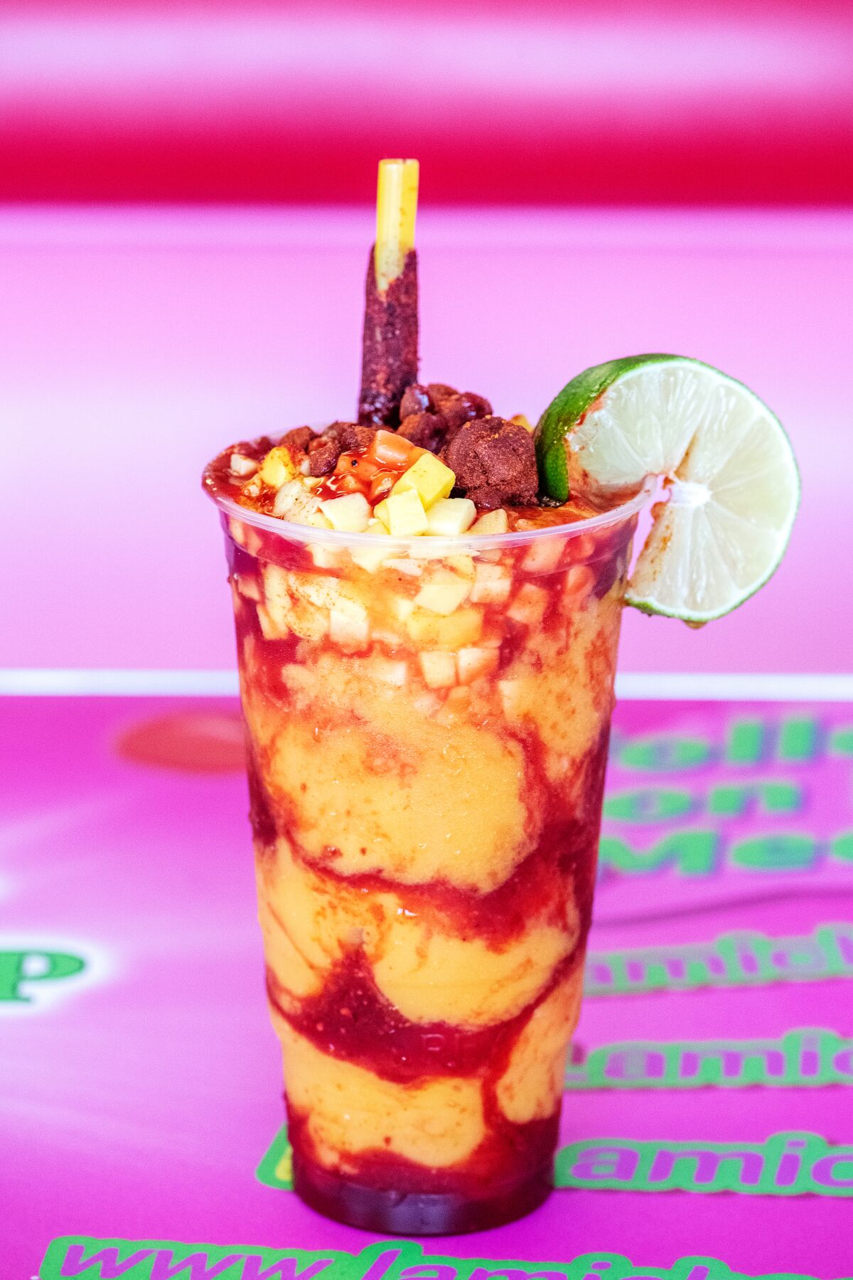 The mangonada from La Michoacana Ice Cream Parlor in San Fernando.