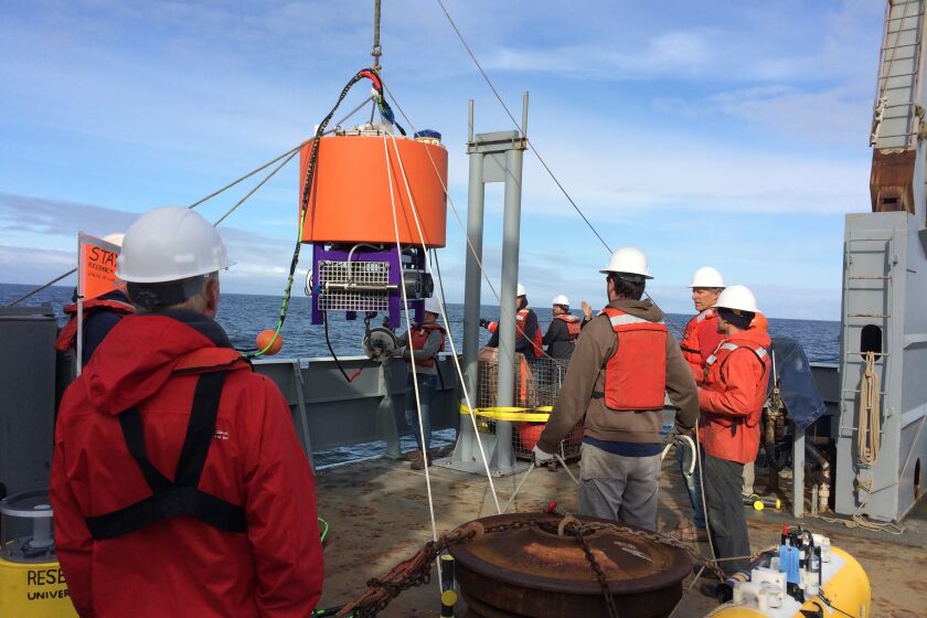 Researchers deploy the second-generation environmental sample processor off the Washington coast to study toxic algae blooms. The "lab in a can" is becoming a useful tool for marine biologists.