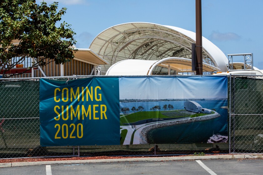 The Shell, the San Diego Symphony's new, year-round outdoor concert and events venue, was scheduled to open July 10. Its opening has now been pushed back to next year because of the coronavirus pandemic.