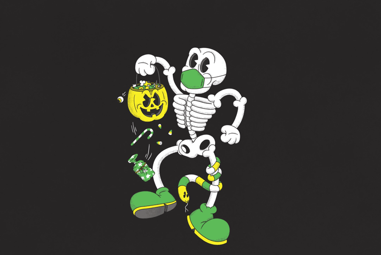 Animated Halloween skeleton cartoon
