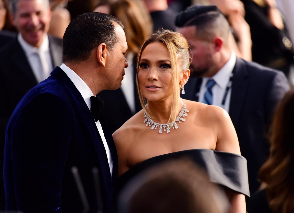 LOS ANGELES, CALIFORNIA - JANUARY 19: Alex Rodriguez and Jennifer Lopez attend the 26th annual Screen Actors Guild Awards at The Shrine Auditorium on January 19, 2020 in Los Angeles, California. (Photo by Chelsea Guglielmino/Getty Images)