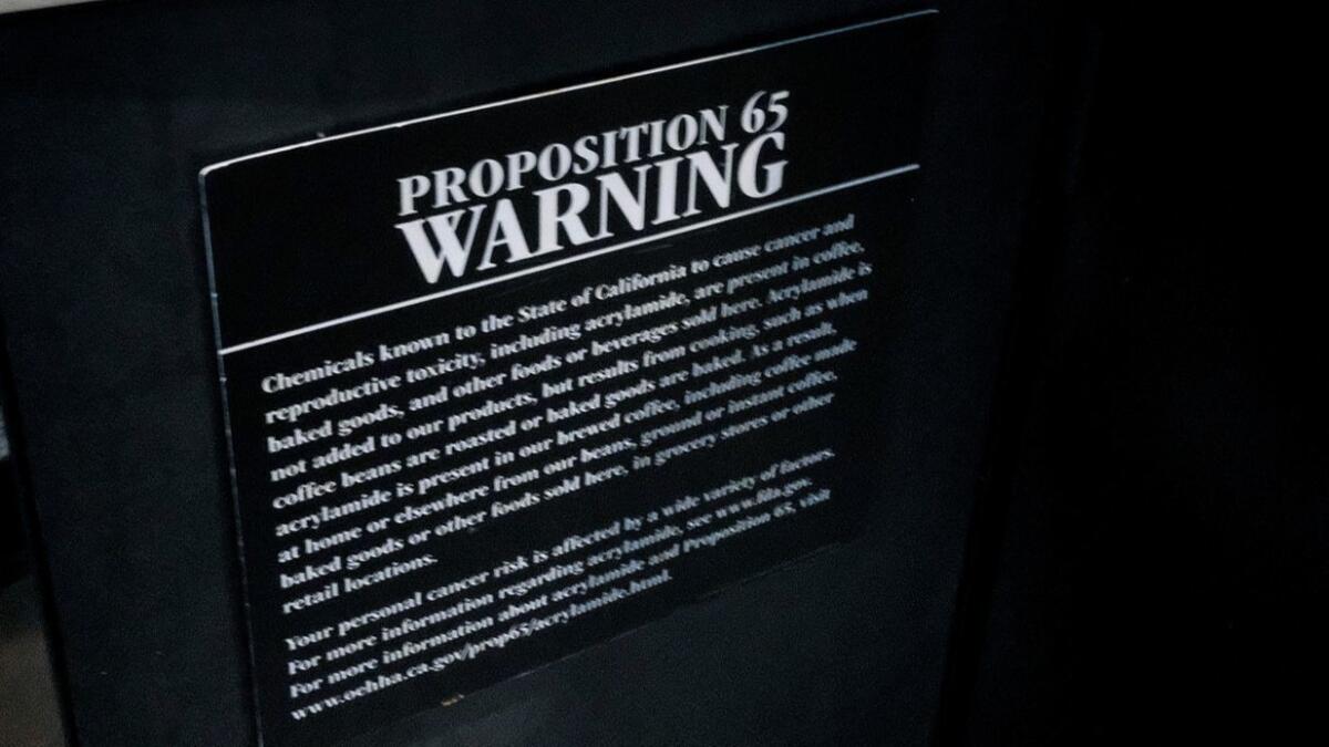 Starbucks Coffee Cancer Warning Labels Coming in California