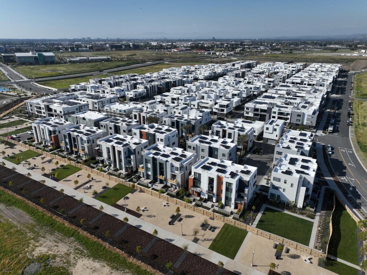 Aerial view of housing in Tustin.