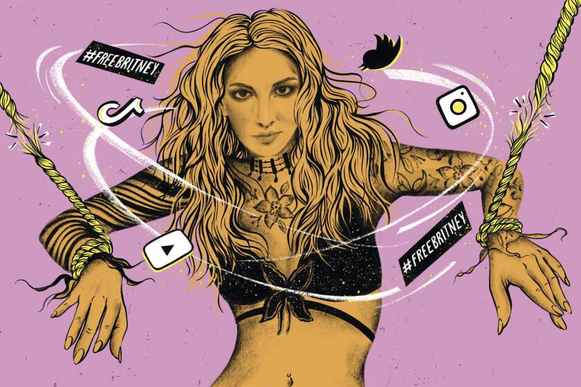 Illustration for "Free Britney Movement" Sunday Calendar cover story running September 5, 2021. CREDIT: Chloe Zola / For The TimesIllustration for Free Britney Sunday Calendar cover story running September 5, 2021. CREDIT: Chloe Zola / For The Times