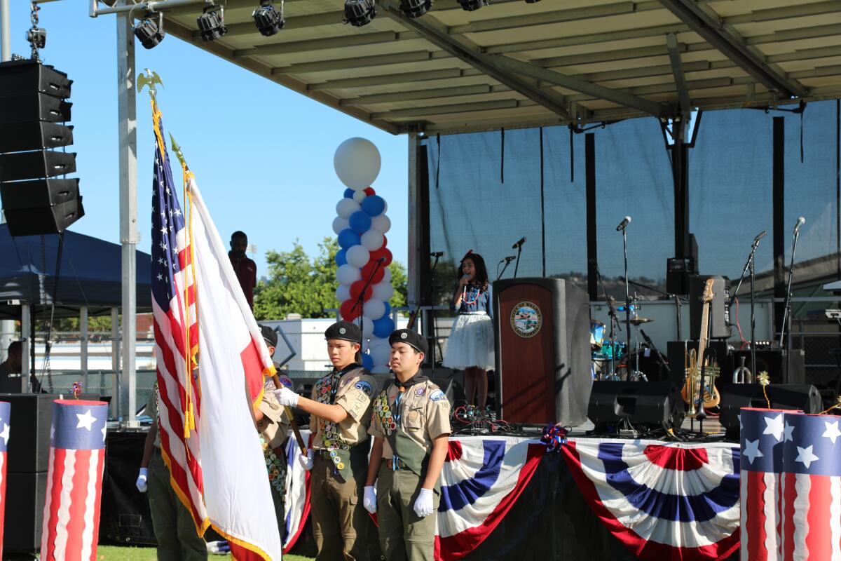 A live performance at Walnut's July Fourth event.