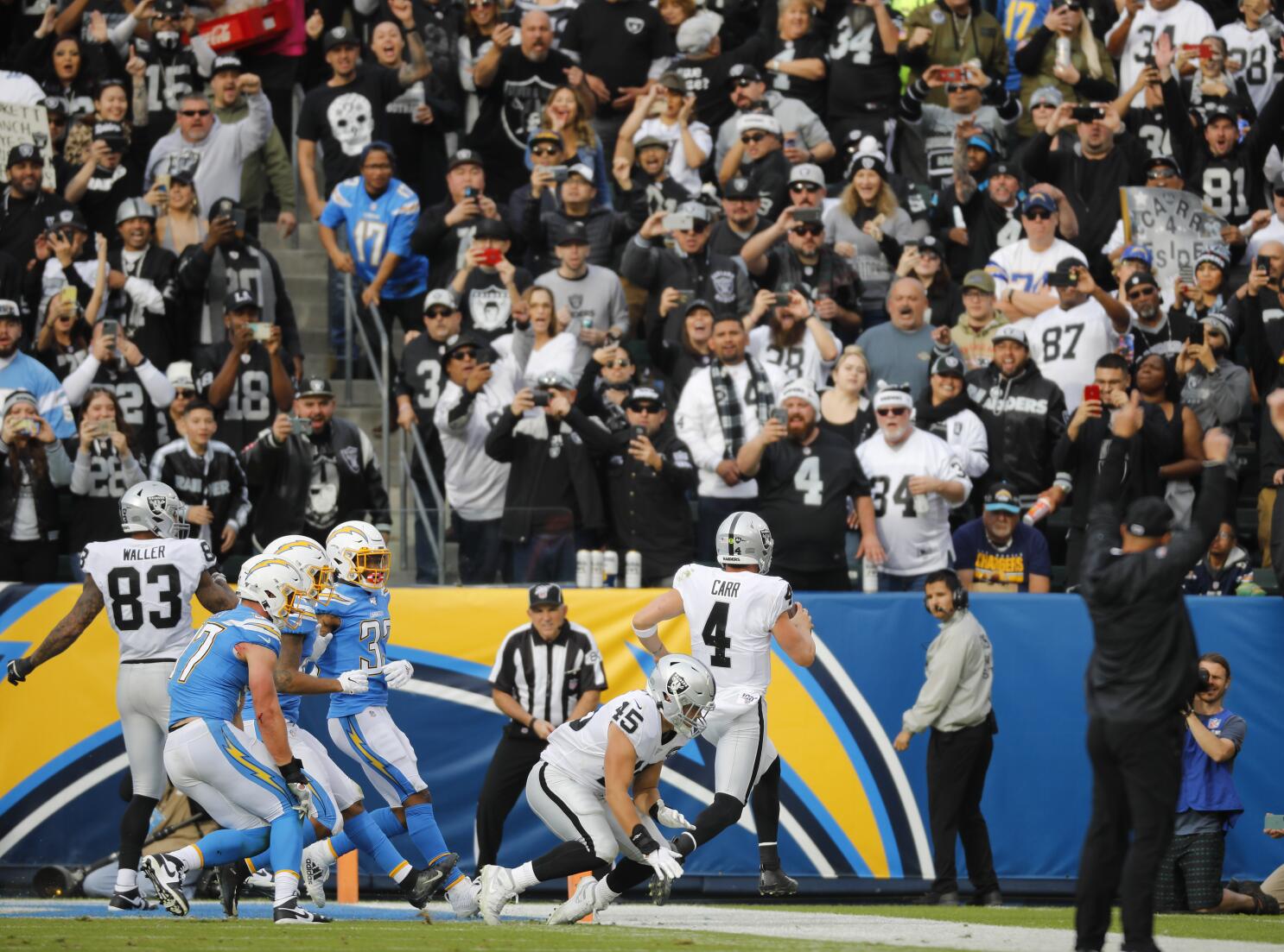 Carr throws TD pass in Saints debut; rookie O'Connell leads Raiders to win  - The San Diego Union-Tribune