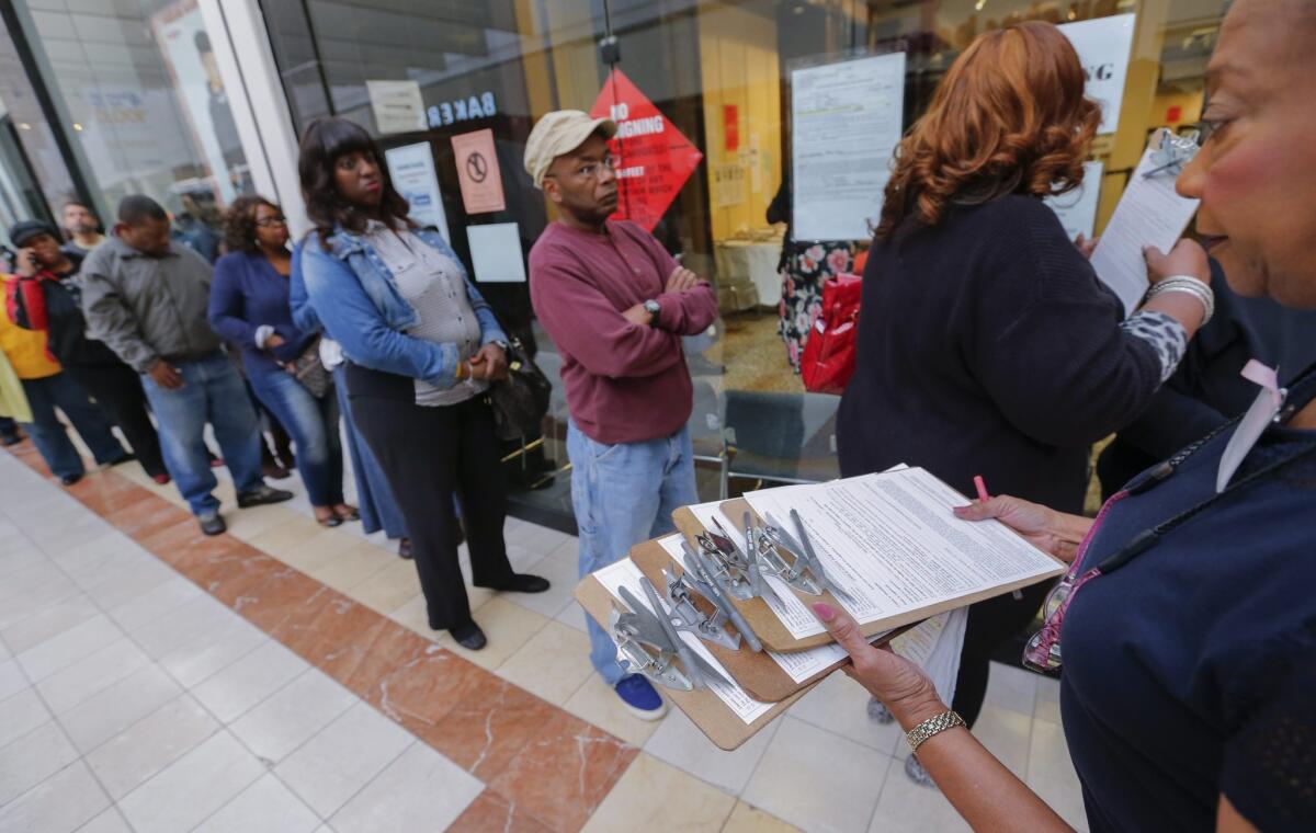 The line starts here: Georgia voters taking advantage of early voting rules this week.