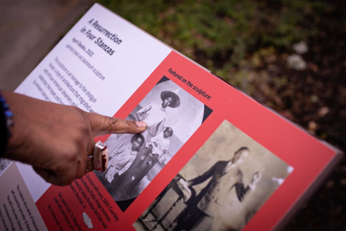 Nichelle Brunson Monroe's family members are on placards dedicated to the first Black residents to settle in Santa Monica.