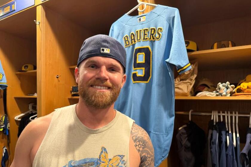 Former Marina first baseman Jake Bauers has 21 home runs for the Milwaukee Brewers.