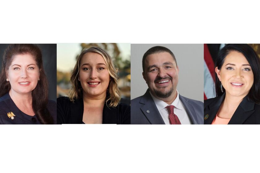 Vista City Council candidates Amanda Young Rigby, Katie Melendez,   Joe Green, Liz Perez.