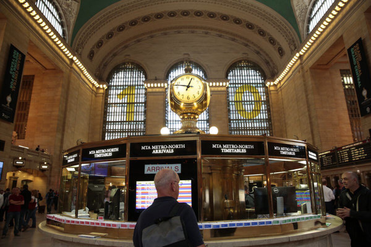 The clock in the middle of Grand Central holds a secret. The little point at the top is a compass that's aligned to true north, so the four sides of the clock line up perfectly with the four compass points of the building.