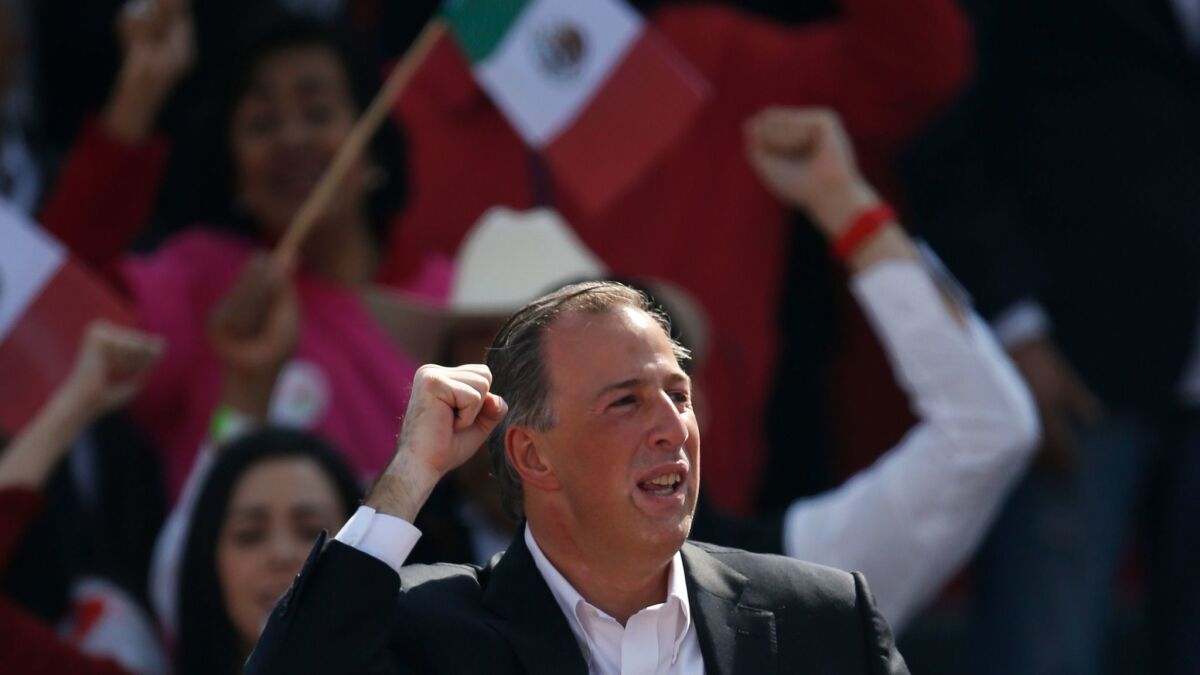 Jose Antonio Meade was named the presidential candidate for the Institutional Revolutionary Party, or PRI, in Mexico City on Feb. 18, 2018.