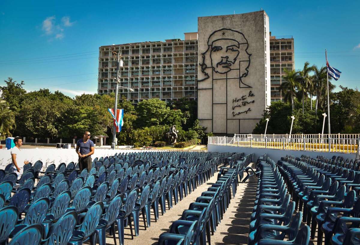 View of Revolution Plaza in Havana on Friday, where Pope Francis is due to celebrate Mass on Sunday.