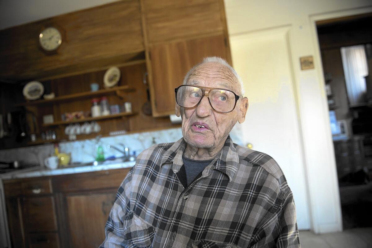 Delmer Berg speaks during an interview at his home in Columbia, Calif. in October of 2015. Berg, the last known American survivor who fought fascists in 1930s Spain, died on Sunday, Feb. 28.